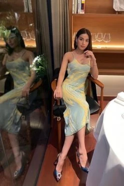 House Of SunnyCypress Hockney Dress - Cucumber -AGOLDE Store House of Sunny Cypress Hockney dress green 20230426060828