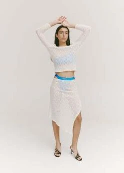 Best Seller 9 Permanent VacationImpression Lace Skirt - Ivory