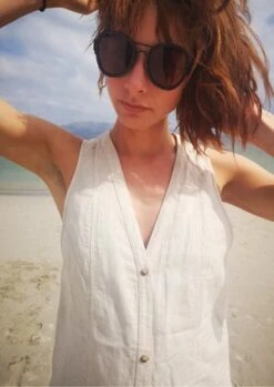 BERENIKNATURAL LINEN LONG SLEEVELESS SIDE SLOTS JUMPSUIT - White -AGOLDE Store JUMPSUIT LONG SLEEVELESS SIDE SLOTS NATURAL LINEN white 20210520203549 1