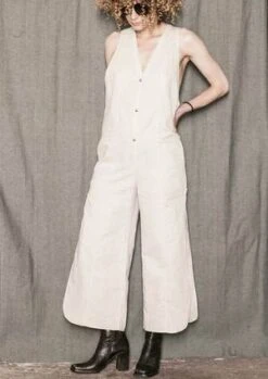 BERENIKNATURAL LINEN LONG SLEEVELESS SIDE SLOTS JUMPSUIT - White -AGOLDE Store JUMPSUIT LONG SLEEVELESS SIDE SLOTS NATURAL LINEN white 20210520203550 1