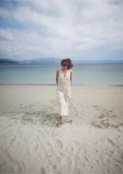 BERENIKNATURAL LINEN LONG SLEEVELESS SIDE SLOTS JUMPSUIT - White -AGOLDE Store JUMPSUIT LONG SLEEVELESS SIDE SLOTS NATURAL LINEN white 20210520203550