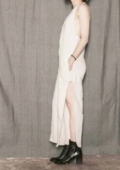 BERENIKNATURAL LINEN LONG SLEEVELESS SIDE SLOTS JUMPSUIT - White -AGOLDE Store JUMPSUIT LONG SLEEVELESS SIDE SLOTS NATURAL LINEN white 20210520203551