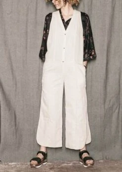 BERENIKNATURAL LINEN LONG SLEEVELESS SIDE SLOTS JUMPSUIT - White -AGOLDE Store JUMPSUIT LONG SLEEVELESS SIDE SLOTS NATURAL LINEN white 20210520203552 1