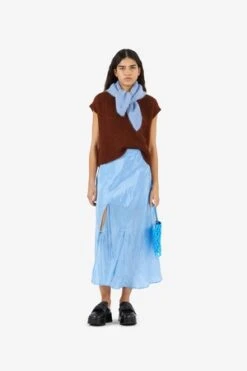 Rejina PyoJoey Viscose Blend Skirt - Crinkle Blue