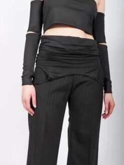 MM6 Maison MargielaStripy Wool Jumpsuit - Black -AGOLDE Store Jumpsuit in Black Stripy Wool by MM6 Maison Margiela 20230420015317 3