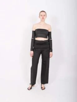 MM6 Maison MargielaStripy Wool Jumpsuit - Black -AGOLDE Store Jumpsuit in Black Stripy Wool by MM6 Maison Margiela 20230420015318 2