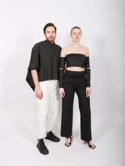 MM6 Maison MargielaStripy Wool Jumpsuit - Black -AGOLDE Store Jumpsuit in Black Stripy Wool by MM6 Maison Margiela 20230420015318 3