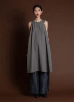 KAAREMMai A-Line Sleeveless Midi Pocket Dress - Dark Blue