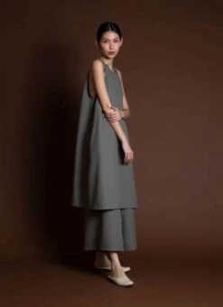 KAAREMMai A-Line Sleeveless Midi Pocket Dress - Dark Blue -AGOLDE Store KAAREM Mai A Line Sleeveless Midi Pocket Dress Dark Blue 20231011092635 1