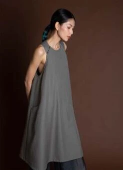 KAAREMMai A-Line Sleeveless Midi Pocket Dress - Dark Blue -AGOLDE Store KAAREM Mai A Line Sleeveless Midi Pocket Dress Dark Blue 20231011092635