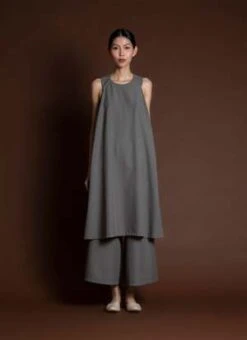 KAAREMMai A-Line Sleeveless Midi Pocket Dress - Dark Blue -AGOLDE Store KAAREM Mai A Line Sleeveless Midi Pocket Dress Dark Blue 20231011092637