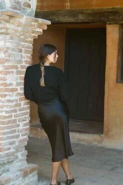 Merritt CharlesKendall Silk Bias Cut Slip Skirt - Black -AGOLDE Store Kendall Slip Skirt Black Silk Bias Cut Slip Skirt 20231004190947 1