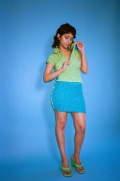 KkCoSPLIT POPCORN MINI SKIRT - Multi -AGOLDE Store KkCo SPLIT POPCORN MINI SKIRT Multi 20230615192748