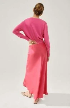 Silk LaundryLong Bias Cut Skirt - Lemuria