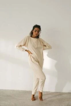 BAHHGOOSEBahhgoose Lu Waffle Jumpsuit - Sand -AGOLDE Store LU WAFFLE JUMPSUIT 20221112043502 1