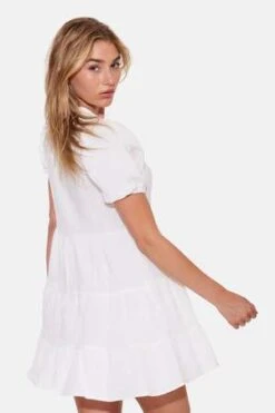 Blue&CreamLala Gauze Tiered Dress - Ivory -AGOLDE Store Lala Gauze Tiered Dress Ivory 20230617195227 2