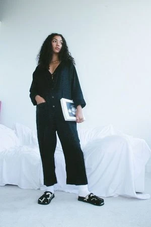 Loversland X Soft FocusThe PJ Jumpsuit - Black 4 Loversland X Soft FocusThe PJ Jumpsuit - Black - Image 2