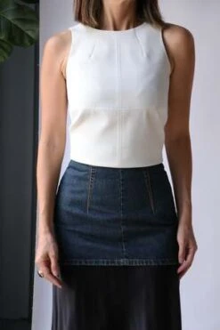 MM6 Maison MargielaSleeveless Crop Top - Off White