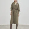 Maison De InesClassic Shirt Dress - Khaki -AGOLDE Store Maison De Ines Classic Shirt Dress Khaki 20231013164059