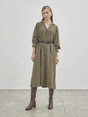 Maison De InesClassic Shirt Dress - Khaki 3 Maison De InesClassic Shirt Dress - Khaki