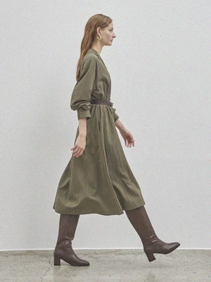 Maison De InesClassic Shirt Dress - Khaki 4 Maison De InesClassic Shirt Dress - Khaki - Image 2
