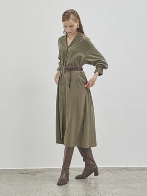 Maison De InesClassic Shirt Dress - Khaki 5 Maison De InesClassic Shirt Dress - Khaki - Image 3