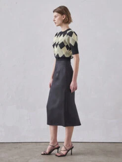 Maison De InesSatin Slit Skirt - Black -AGOLDE Store Maison De Ines Satin Slit Skirt Black 20230513145349