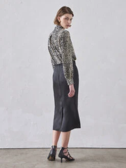 Maison De InesSatin Slit Skirt - Black -AGOLDE Store Maison De Ines Satin Slit Skirt Black 20230513145350