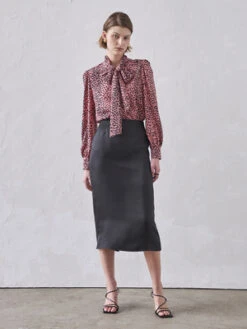 Maison De InesSatin Slit Skirt - Black -AGOLDE Store Maison De Ines Satin Slit Skirt Black 20230513145351