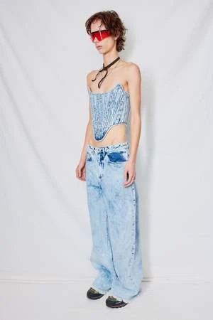 Marques AlmeidaAcid Wash Denim Shaped Corset - Acid Wash Denim 5 Marques AlmeidaAcid Wash Denim Shaped Corset - Acid Wash Denim - Image 3