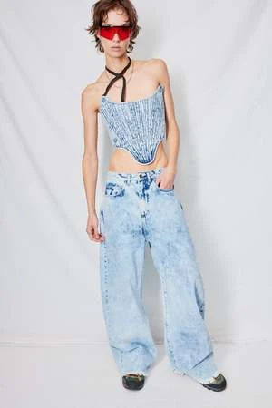 Marques AlmeidaAcid Wash Denim Shaped Corset - Acid Wash Denim 8 Marques AlmeidaAcid Wash Denim Shaped Corset - Acid Wash Denim - Image 6