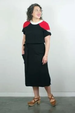 Jennifer GlasgowMeri Dress - Black/Red/Fawn -AGOLDE Store Meri Dress Black Red Fawn 20230915083012