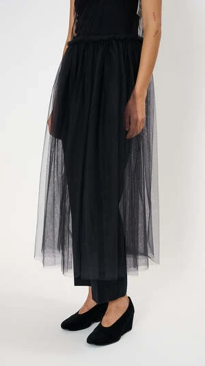 Noir Kei NinomiyaMesh Round Neck Midi Dress - Black 7 Noir Kei NinomiyaMesh Round Neck Midi Dress - Black - Image 5