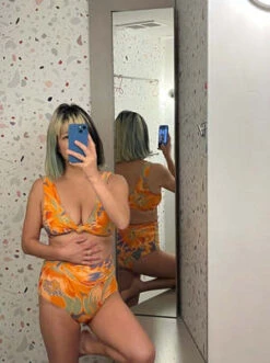 MikohLami Basic High Waisted Cheeky Bikini Bottom - Vivid Floral