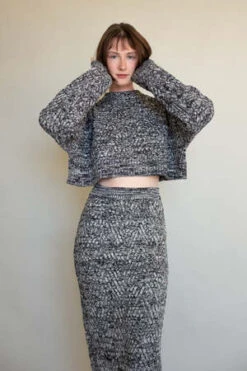 EGGISMix Color Knit Pencil Skirt - Black -AGOLDE Store Mix Color Knit Pencil Skirt in Black 20221219184047 3