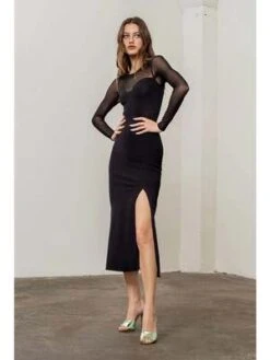 Moon RiverKaiden Midi Dress - Black -AGOLDE Store Moon River Kaiden Midi Dress In Black 20231005043435 1