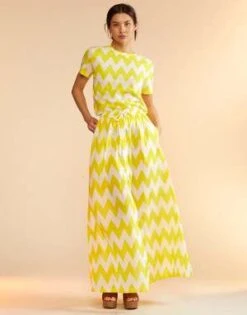 CYNTHIA ROWLEYMosaic Skirt - Yellow/White -AGOLDE Store Mosaic Skirt 20230729225331