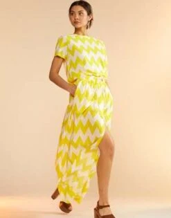 CYNTHIA ROWLEYMosaic Skirt - Yellow/White -AGOLDE Store Mosaic Skirt 20230729225331 3