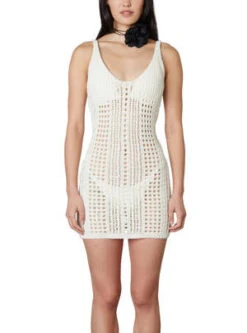 NIAOpen Knit Bodycon Cover Up - Ivory -AGOLDE Store NIA Open Knit Bodycon Cover Up Ivory 20230615022719 2