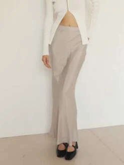 NIA The LabelCupro Bias Maxi Skirt - Silver