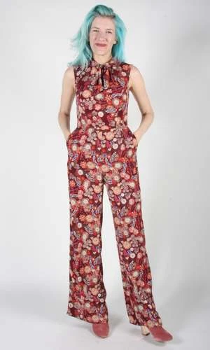 Birds Of North AmericaNeedletail Jumpsuit - Burgundy Flower Burst 5 Birds Of North AmericaNeedletail Jumpsuit - Burgundy Flower Burst - Image 3