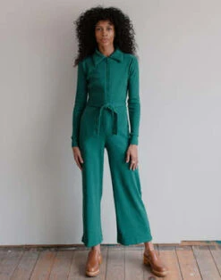NobleAdult Organic Rib Jumpsuit - Pine