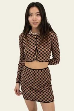 Find Me NowOllie Jacquard Skirt - Rose Mocha