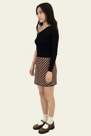 Find Me NowOllie Jacquard Skirt - Rose Mocha 6 Find Me NowOllie Jacquard Skirt - Rose Mocha - Image 4