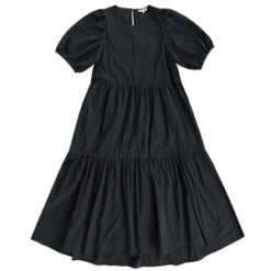 Ali GoldenPuff Sleeve Dress - Black