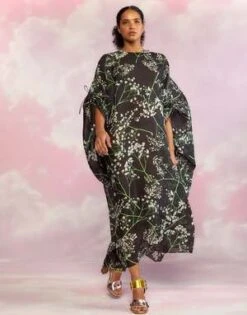 CYNTHIA ROWLEYParos Kaftan Dress - BLKMT