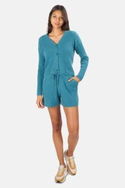 The Tile ClubPenny Ribbed Cashmere Shorts - Jade