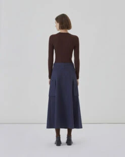 DiartePilu Recycled Cotton Skirt - Navy -AGOLDE Store Pilu recycled cotton skirt Navy 20230909033545 2