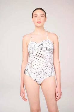 MM6 Maison MargielaPolka-dot Swimsuit - White