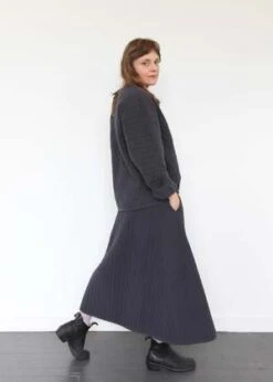Black CraneQuilted Skirt - Dark Navy -AGOLDE Store Quilted Skirt Dark Navy 20231101211750 2